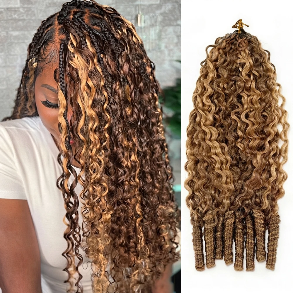Highlight Miracle Knots Feathered Crochet Human Hair Burmese Curly 100% Raw Human Hair Extensions Boho Braids Crochet Human Hair