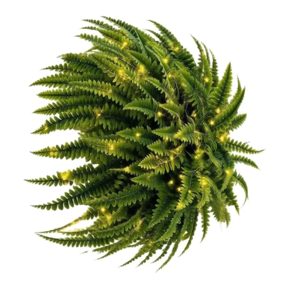 Luminous Artificial Boston For Fern 55cm Green Plastic Lifelike Hanging Plant Low Maintenance Home Office Wedding Decor