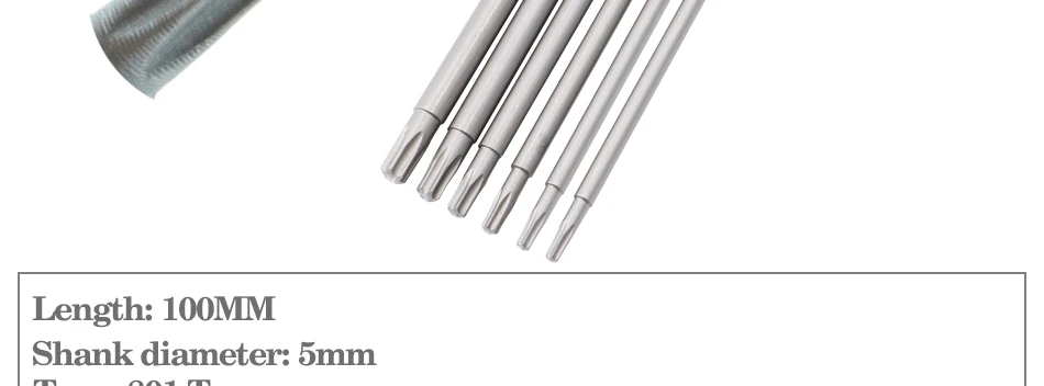 8pcs-11pcs 60mm/100mm long Torx screwdriver bit 800/801/802 electric screwdriver bit 4mm/5mm/6mm handle Screwdriver accessories