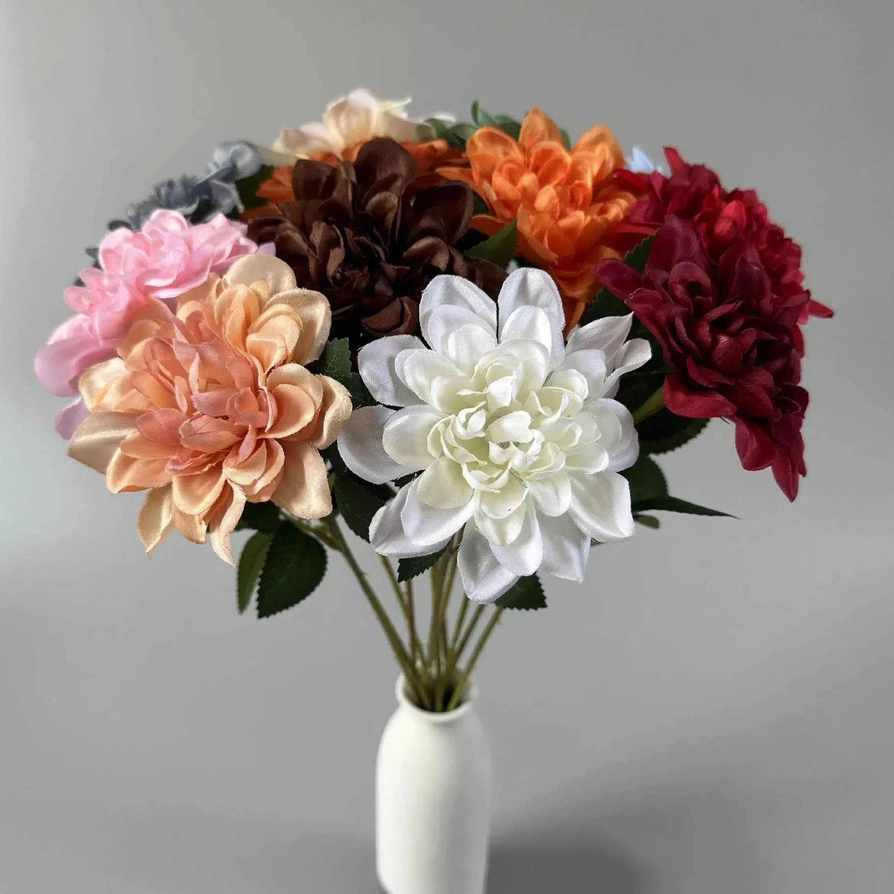 3 Piezas de Flores Artificiales de Seda de 50 cm, Dalias Artificiales para Decoración de Mesa de Hogar, Habitación, Boda, Arreglos DIY, Ramo