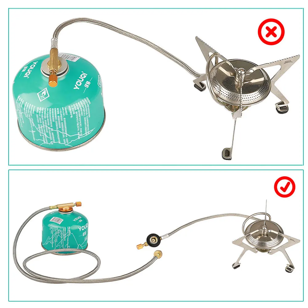 Outdoor Camping Gas Stove Extension Tube Gas Fuel Valve Connector for Camping Cooking Picnic Camping Equipment Accessories
