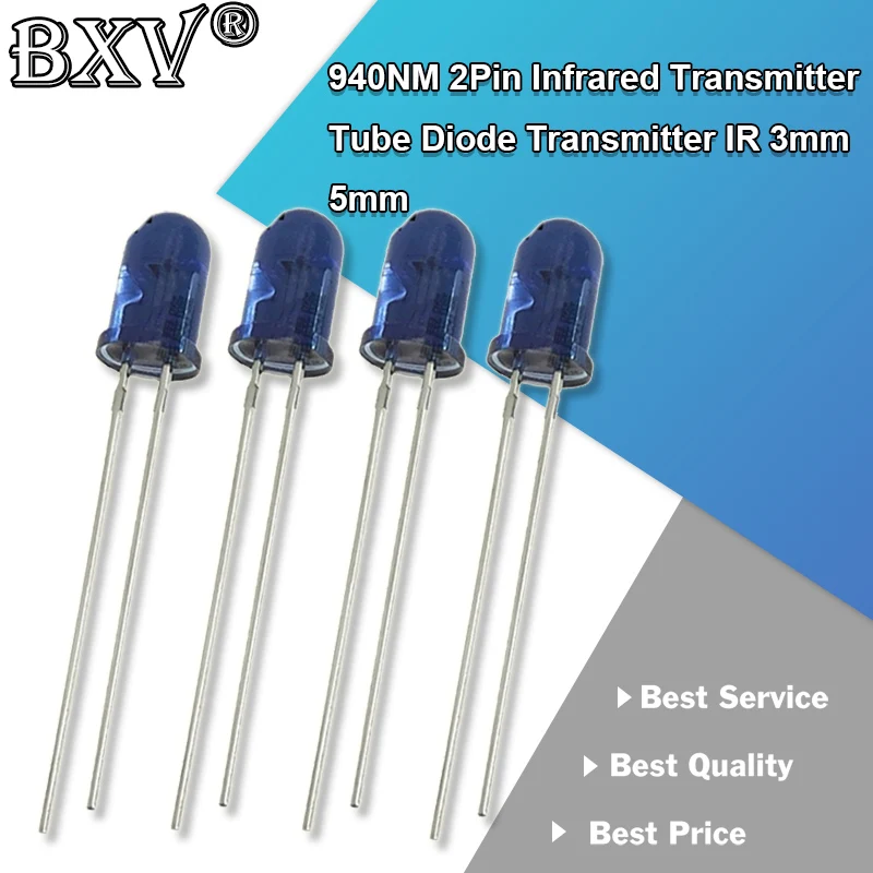 أنبوب إنبعاث أشعة تحت الحمراء صمام ثنائي ، 940 نانومتر ، 2 ، TSAL4400 ، TSAL6100 ، TSAL6200 ، TSAL6400 ، IR ، 3: 50: 50: 50 ، pin ، 10000