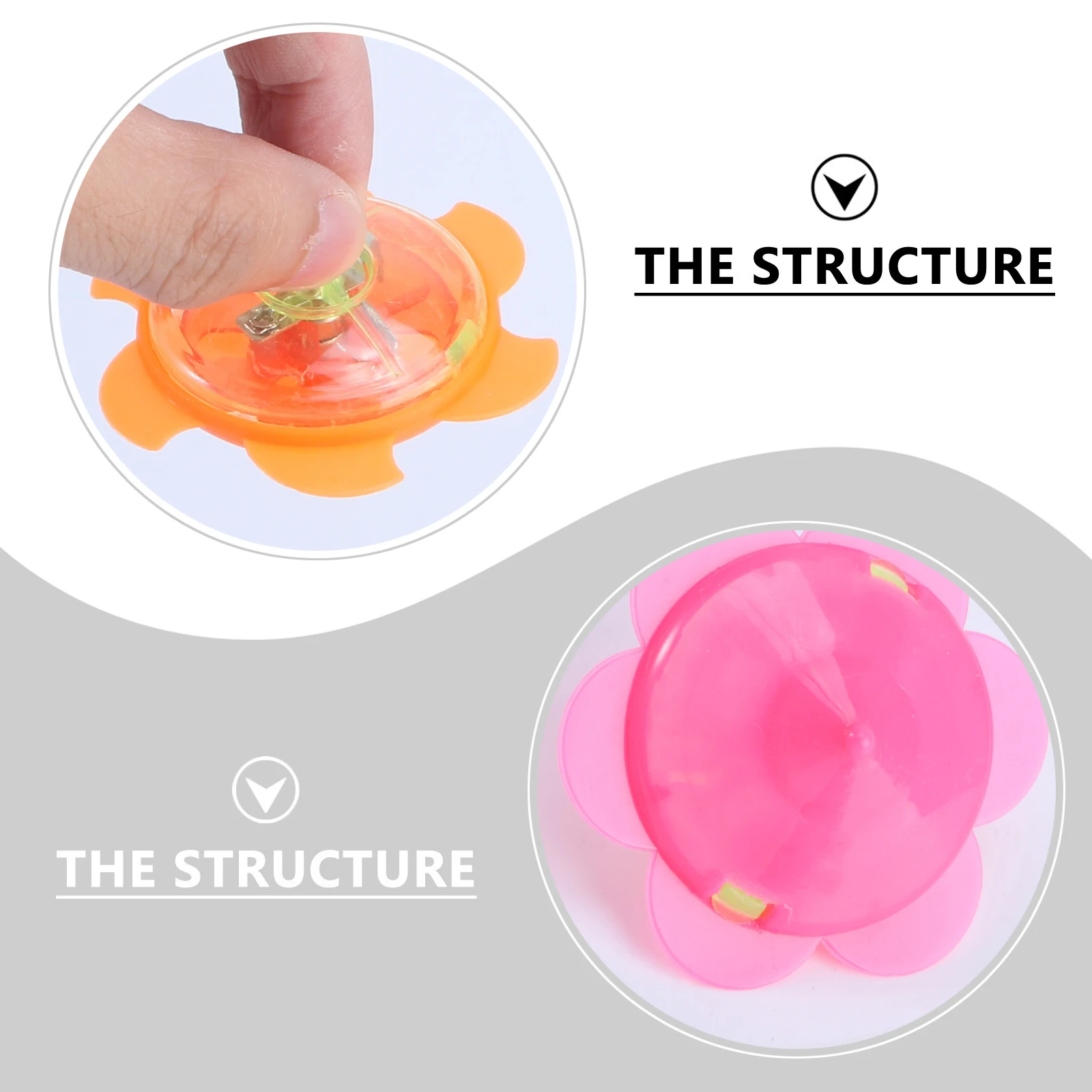 

24 Pcs Luminous Top Colorful Spinning Game Flashing Peg- Kids Tops for