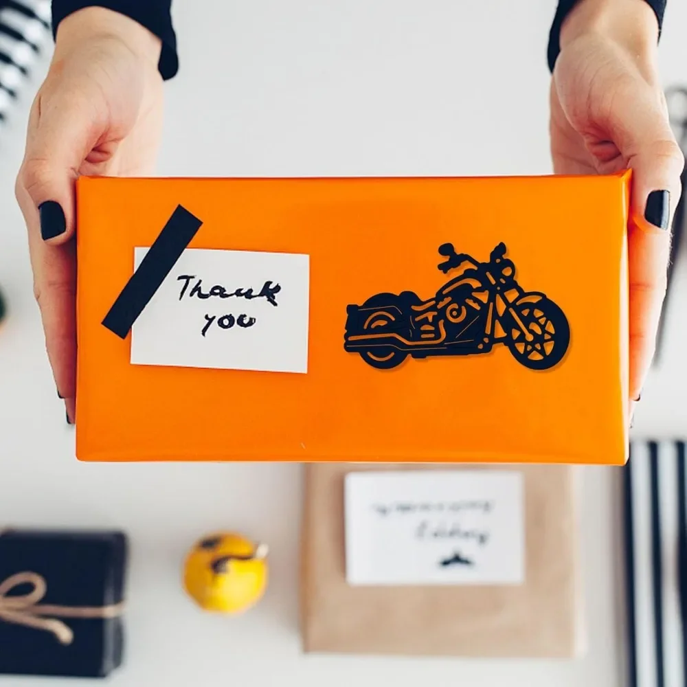 1 مجموعة دراجة نارية المعادن يموت تخفيضات دراجة نارية قطع يموت الإستنسل المعدنية لصنع بطاقة النقش أداة الاستنسل سكرابوكينغ