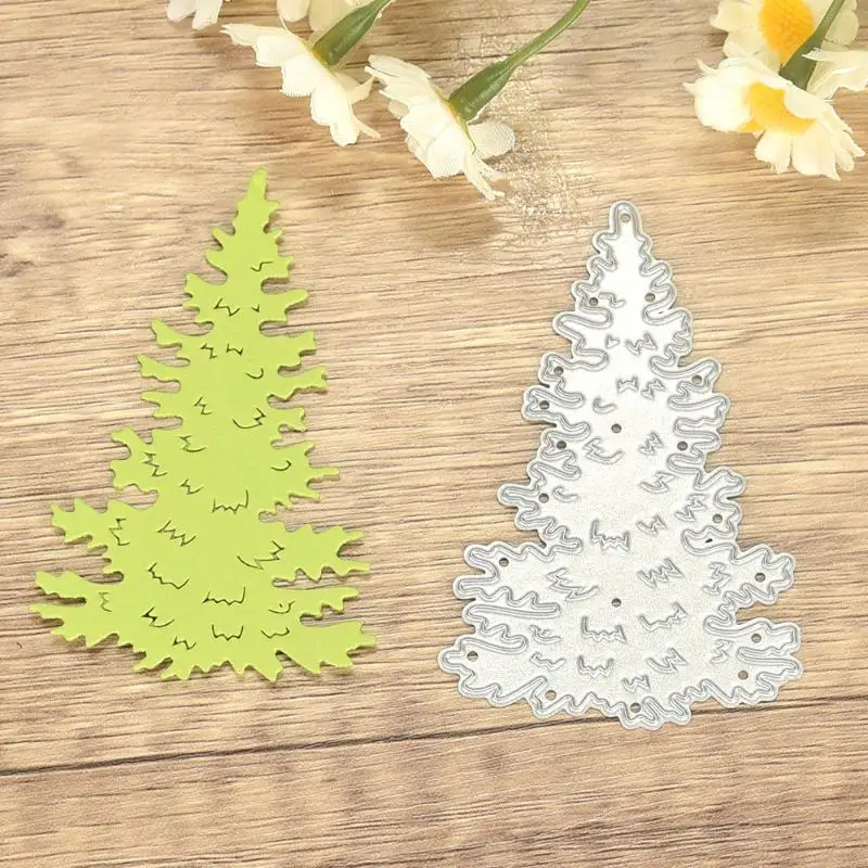 DIY Paper Album Knife, 1/2/4Pcs Christmas Trees Embossing Decor, Metal Cutting Dies Stencil Craft Mould for Scrapbooking Card