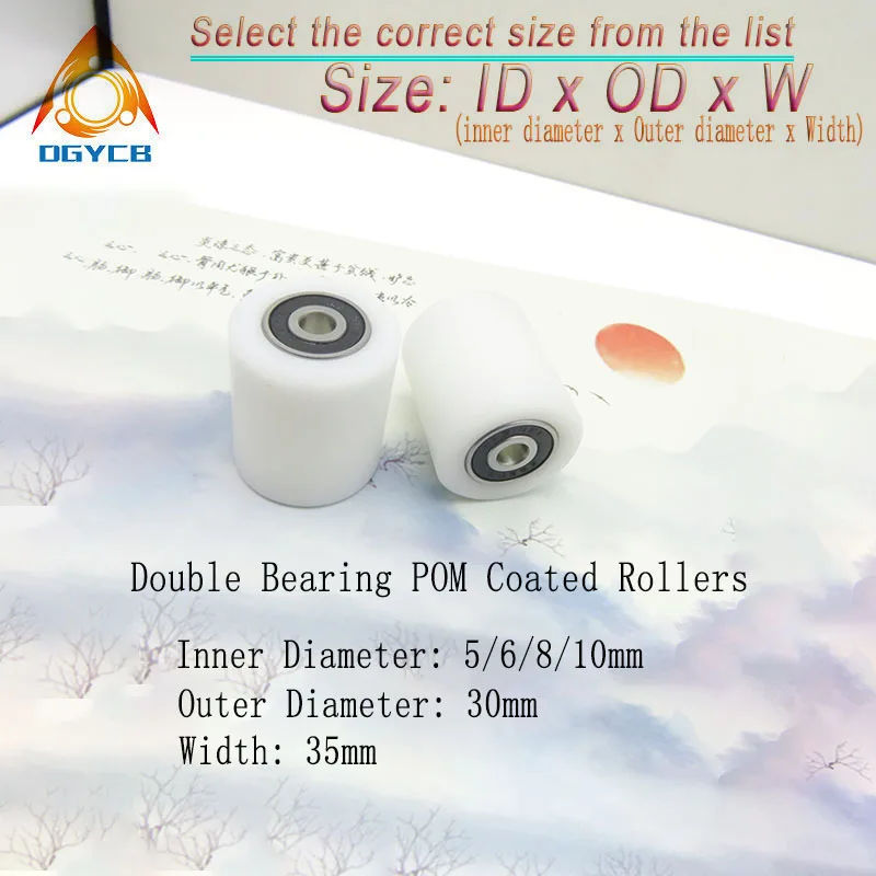 

1pcs Diameter 30mm Hole 6mm Double Bearing POM Coated Roller 6x30x35 BST62630-35 POM Hard Surface Wheel 6*30*35 Driven Pulley