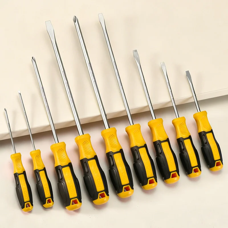 2 pcs SUP11 Alloy Steel Screwdriver, Magnetic & Wear-Resistant with Anti-Slip Rubber Grip｜Rustproof for Household Repair Tool