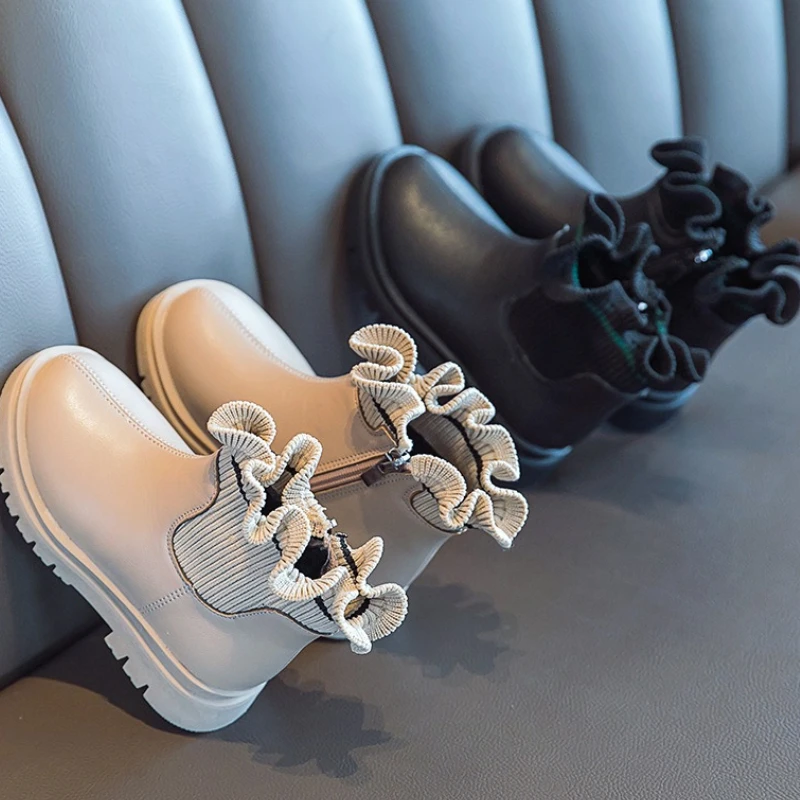 

Детские осенние новые детские туфли на плоской подошве в британском стиле, модные универсальные зимние ботинки на мягкой подошве для девочек и женщин