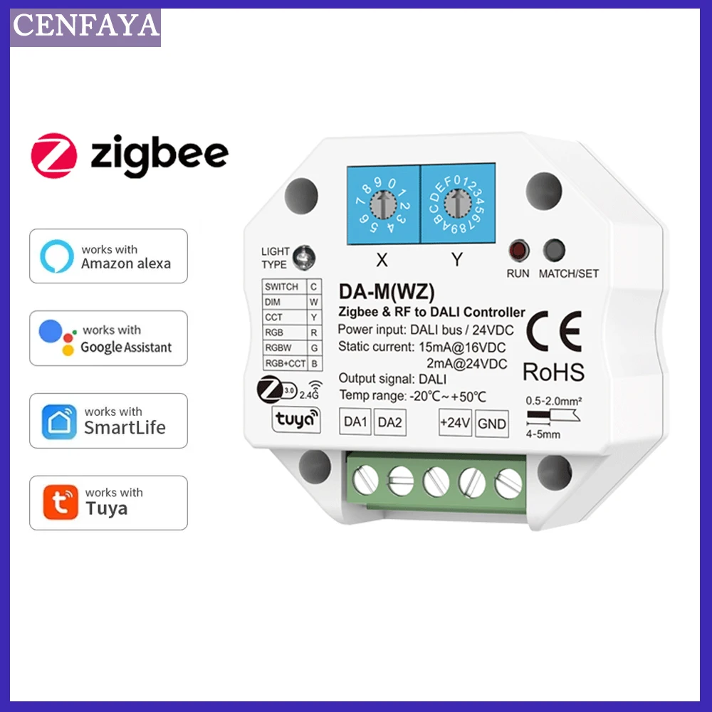 ZIGBEE Tuya APP Cloud Converter DALI inteligentny przełącznik 24V ściemniacz RGB RGBW RGBCCT Led Strip lampka głosowa do Google