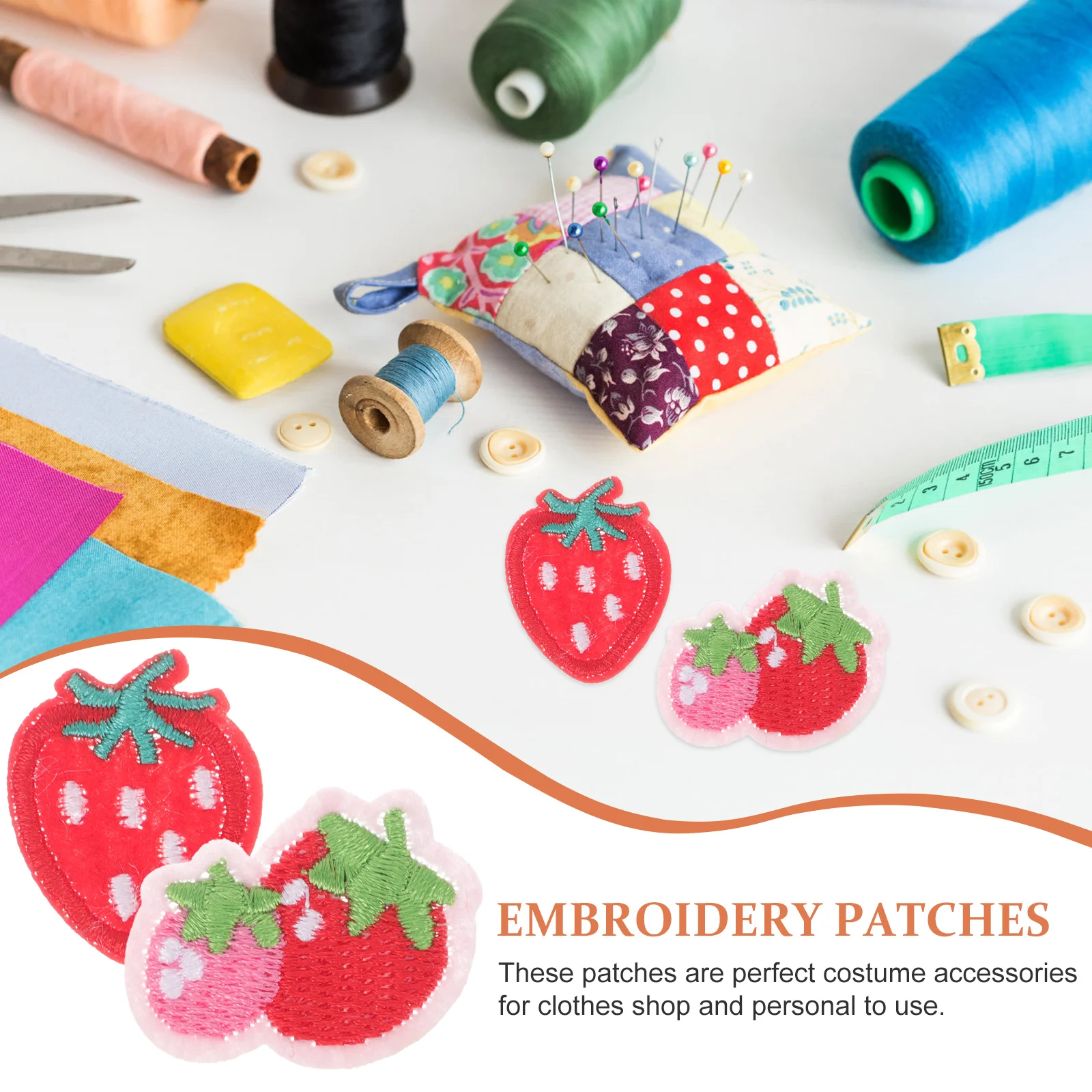 20 Pcs DIY Patches Apparel Applique Strawberry Non-woven Fabric Bag Decors Child