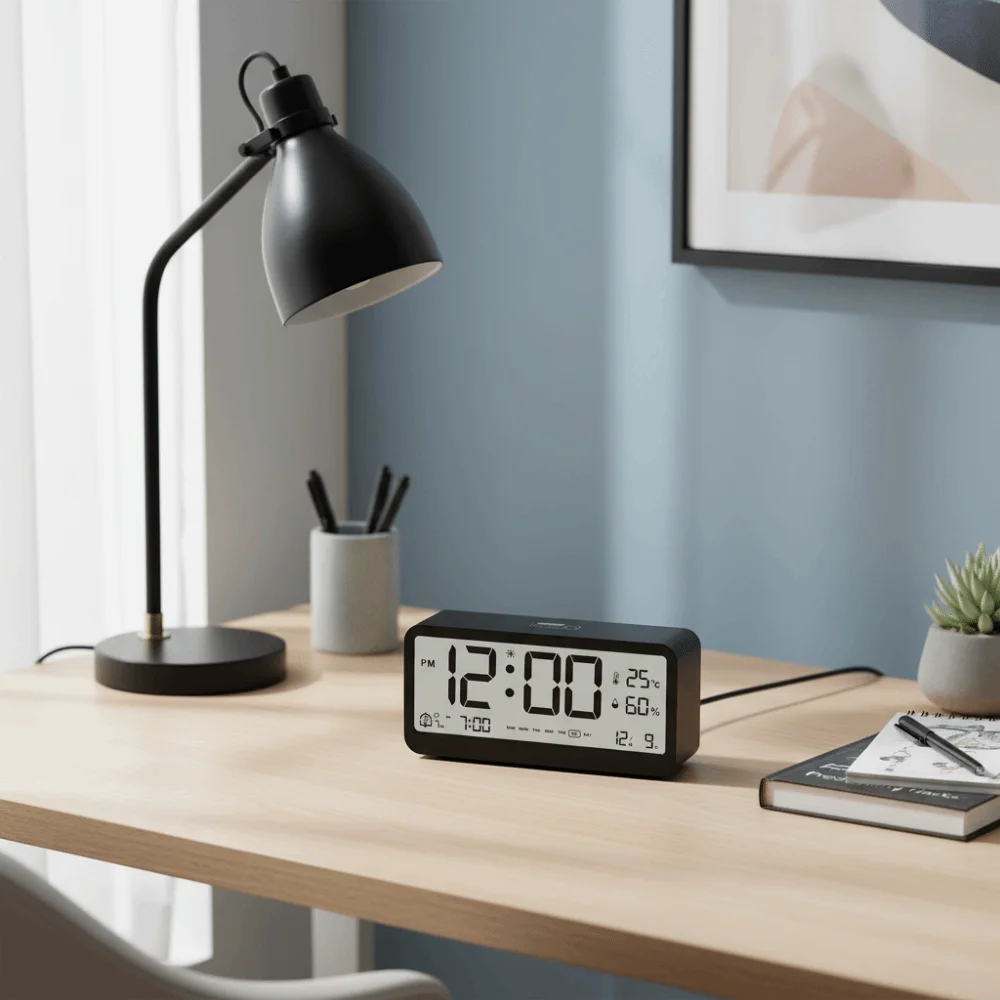 Intelligent Electronic Digital Alarm Clock Brightness Adjustable LED Large Screen Temperature and Humidity Smart Clock