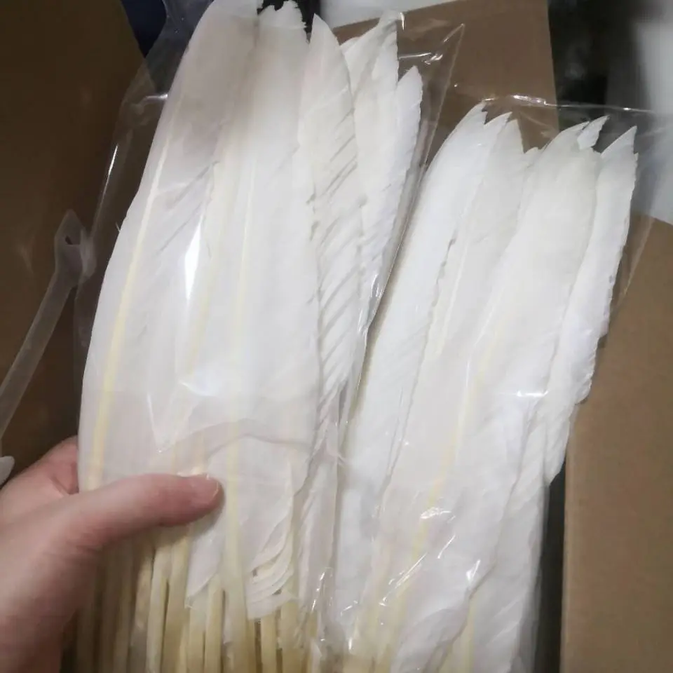 30-35CM 50pcs/bag white large feather goose feathers feathers for crafts feather fan feather trim DIY hair feathers