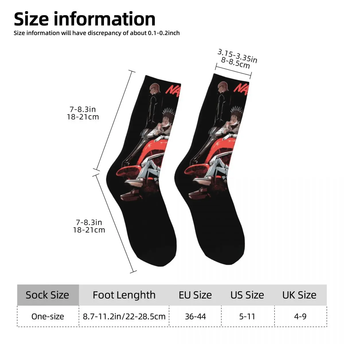 Unisex impressão 3D meias acolhedoras, Running Manga, Nana Osaki, interessante Four Seasons Socks