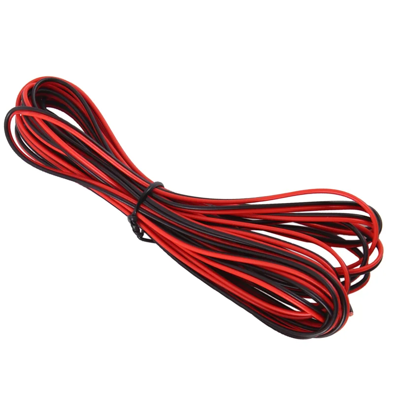 Cable eléctrico de 2 pines, 12V, 5M, 22/20/18AWG, Cable de extensión de tira LED para altavoces, conector de batería de Audio, 3 uds.