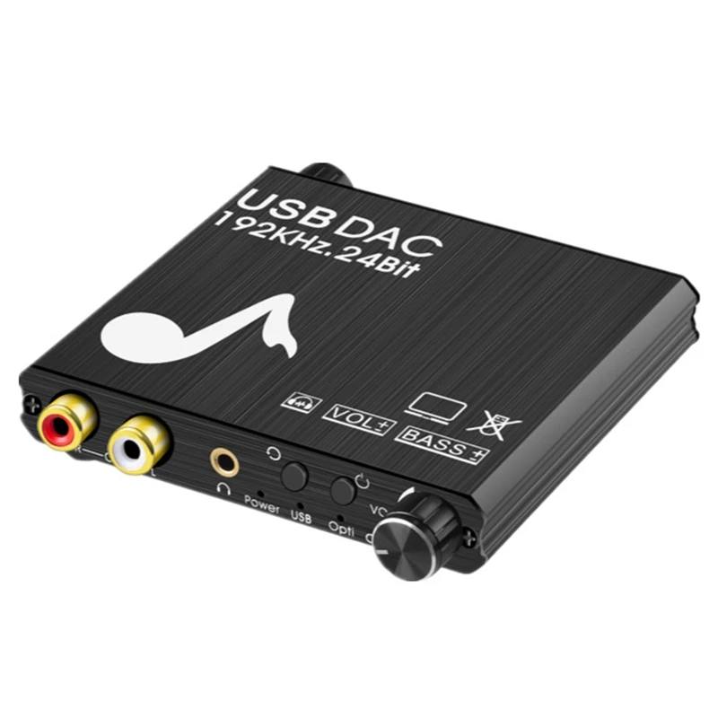 Digital To Analog Audio Converter USB Sound Card DAC Converter 192KHZ Fiber Coaxial Converter