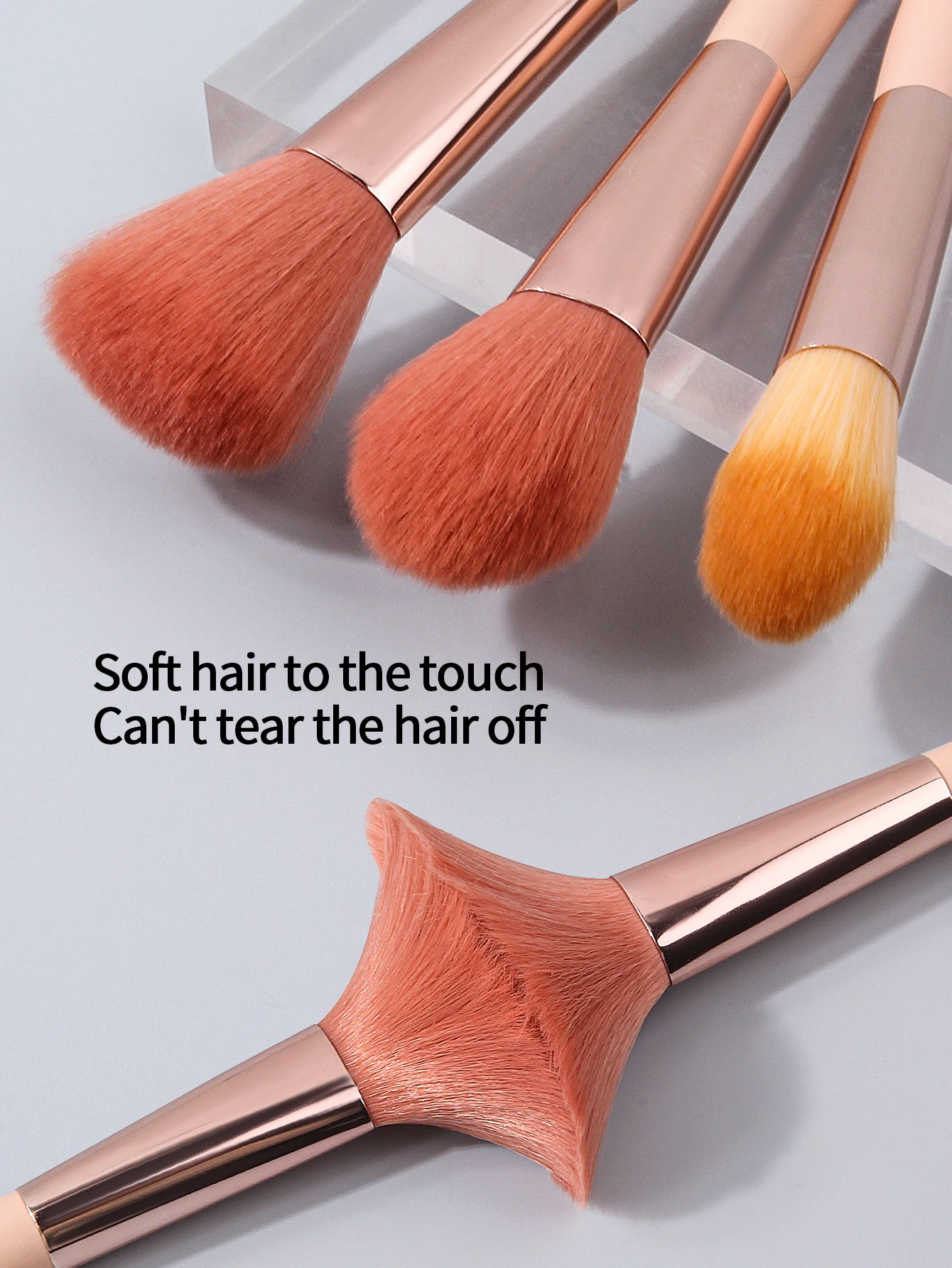 แปรงปัดแก้มขนนุ่มสำหรับผู้เริ่มต้น 3 ชิ้น, แปรงปัดแป้ง, แปรงเซ็ตติ้ง, แปรงแต่งหน้าอเนกประสงค์, อุปกรณ์แต่งหน้า