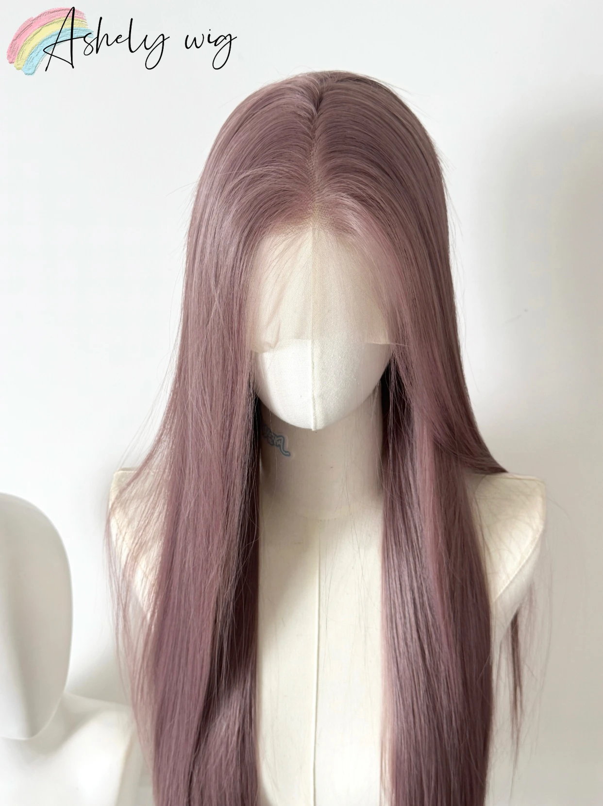 Purple-grayish Purple Miku Lace Front Wig for Women Long Straight Wigs High Temperature Fibers Hair Synthetic Wig High Quality