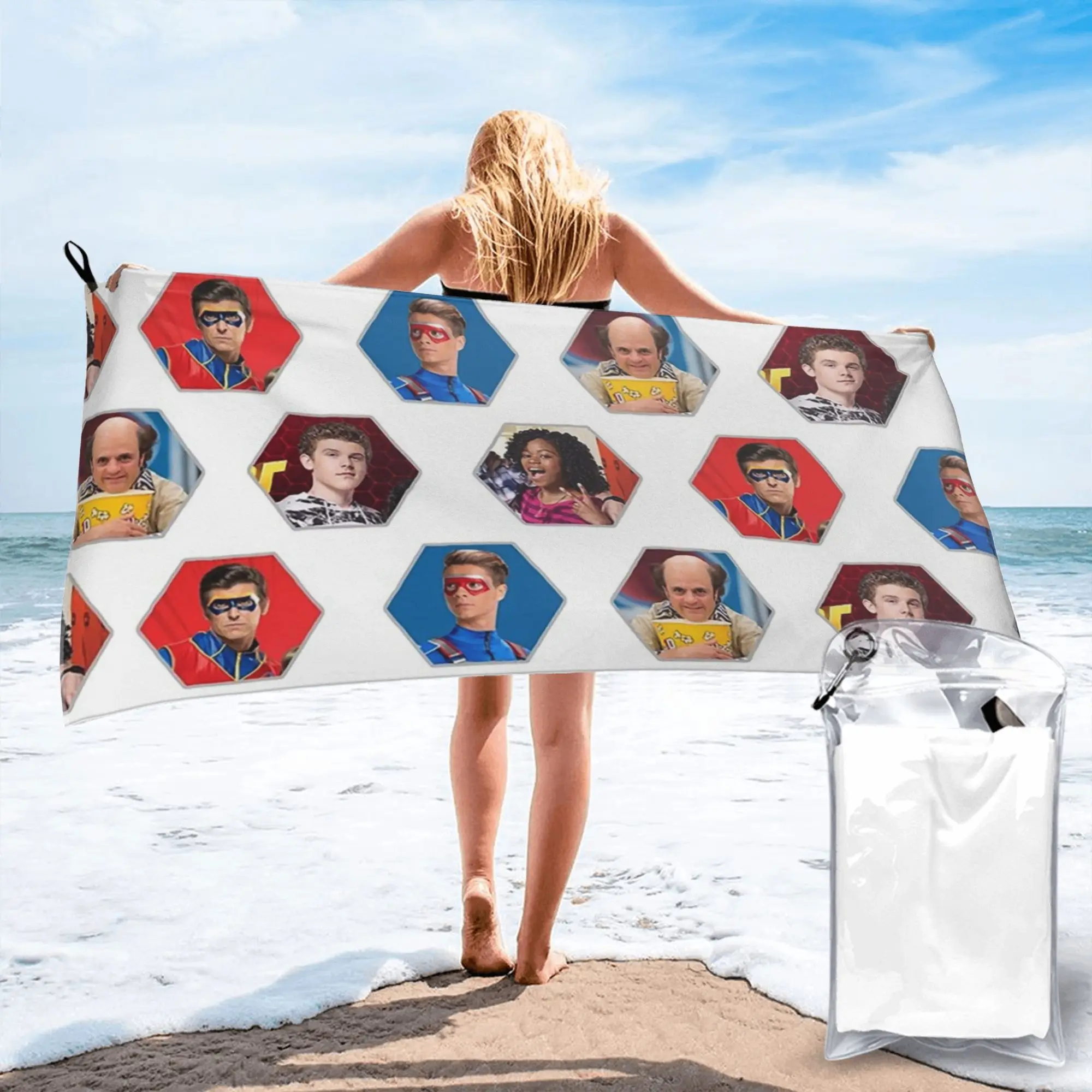 Henry Danger - Hexagon Beach Towel Soft Microfiber Quick Dry Absorbent Quick Towels For Pool