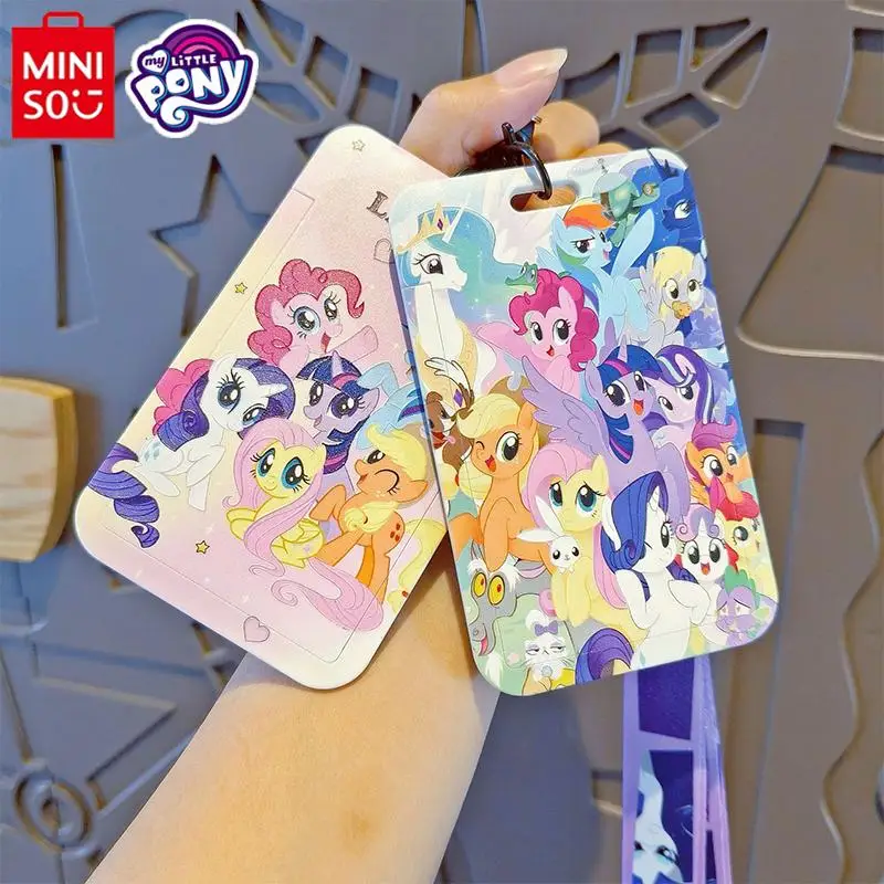 

MINISO My Little Pony Credential Badge Holder Kawaii Stitch Card Holders Student Campus Lanyard Cards Holder Neck Straps Gift