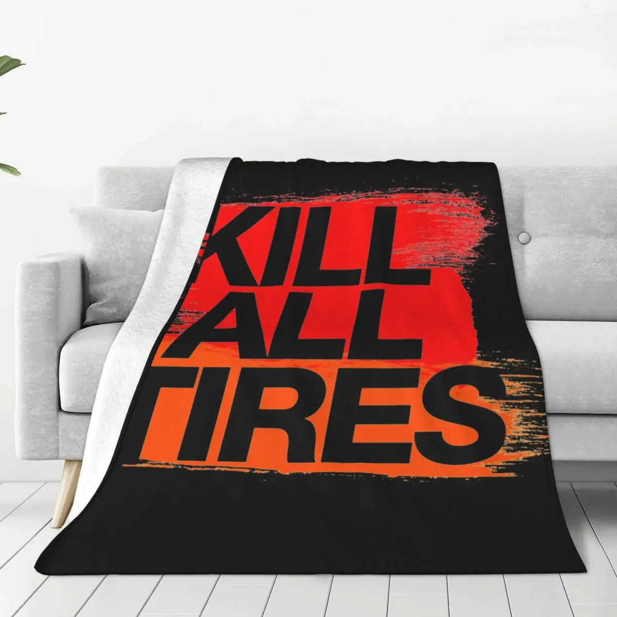 

Racing Kill All Tires Fleece Blanket Customized Throw Blankets for Home 150*125cm Quilt