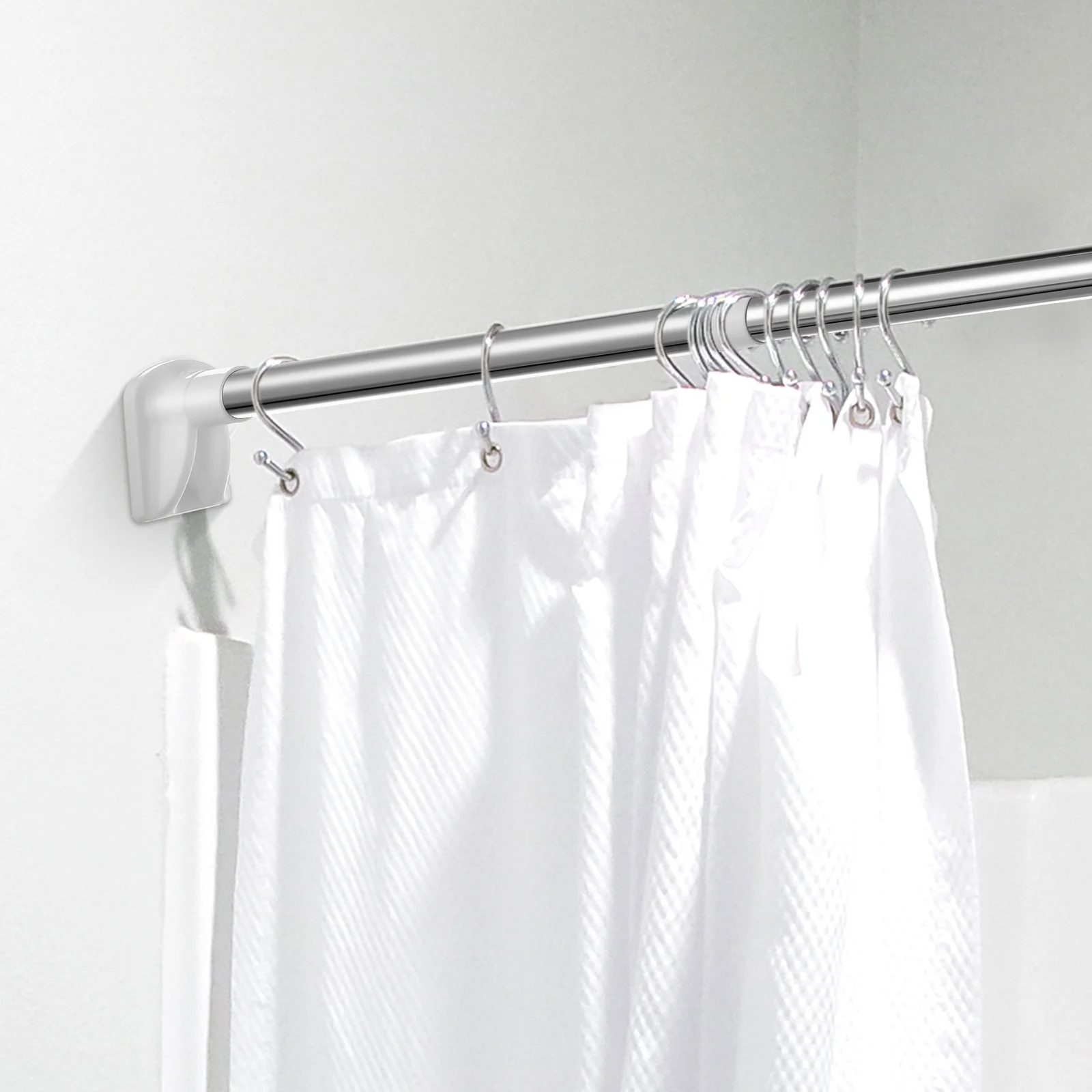 

2Pcs Adjustable Hanging Rod Stainless Steel Closet Rod Heavy Duty No Drill Installation for Wardrobe Laundry Room Organizer