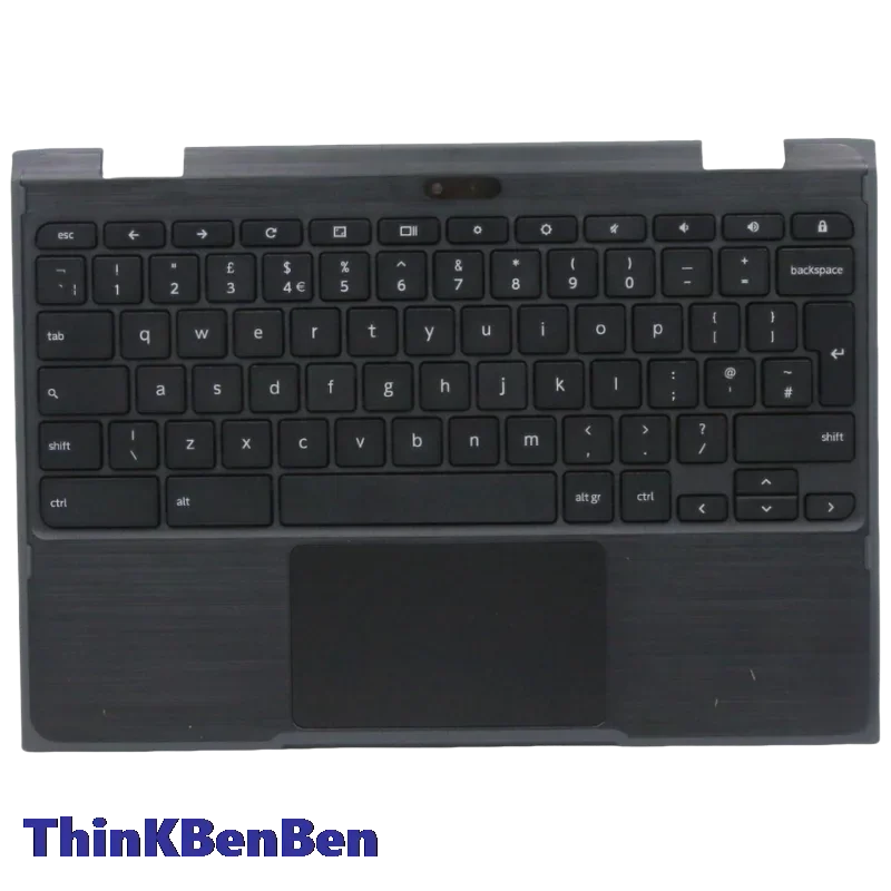 英国英語ブラックキーボード大文字パームレストシェルカバー-lenovo-300e-chromebook-第-2-世代-ast-5cb0z21531-用