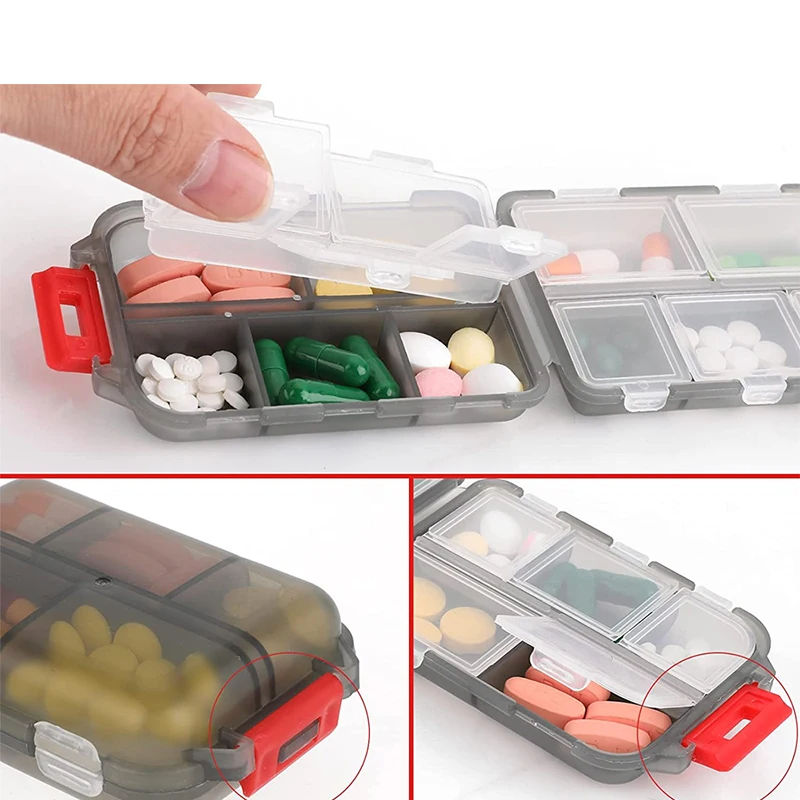 1Pcs Pill Case Portable Small Weekly Travel Pill Organizer Portable Pocket Pill Box Dispenser for Purse Vitamin Fish Oil