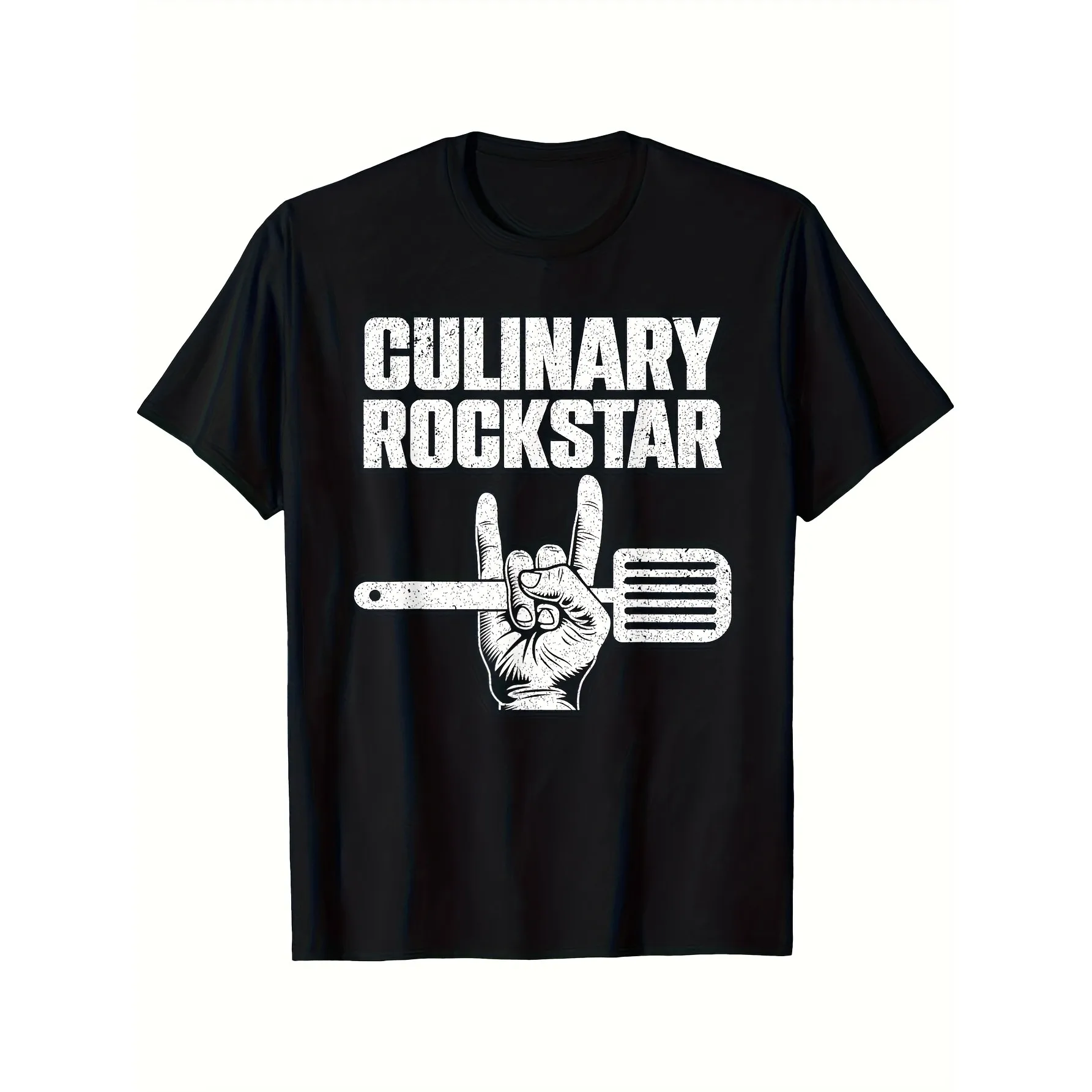 Culinary Rockstar Graphic T-Shirt for Men Funny Chef Cooking Themed Short Sleeve Tee