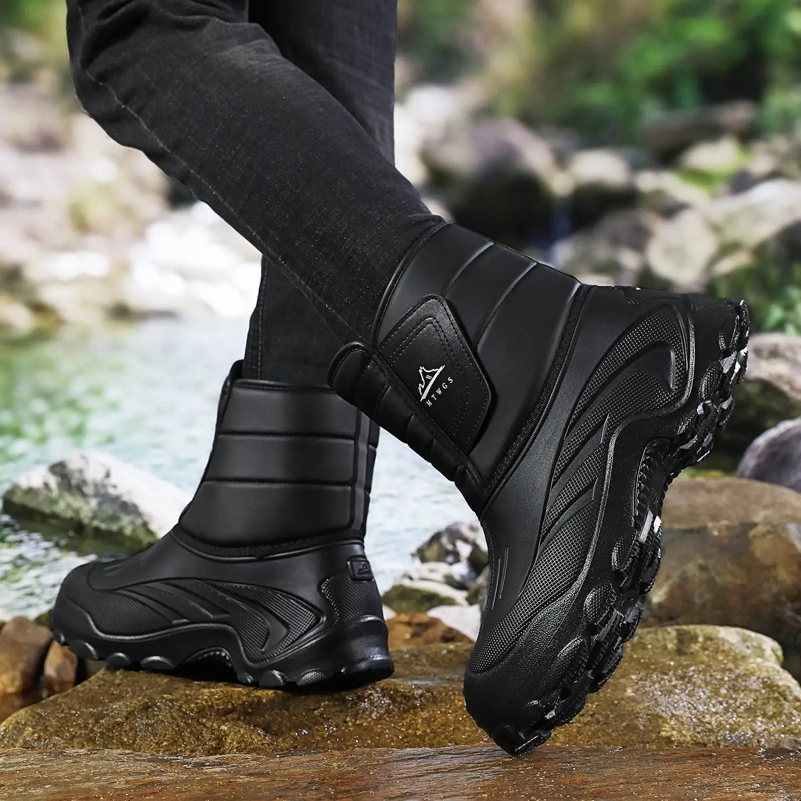 Winter Wasserdichte Schneestiefel 2026 Dicke Samt-Innenfutter Outdoor Casual Rutschfeste Baumwollstiefel – Detail 5