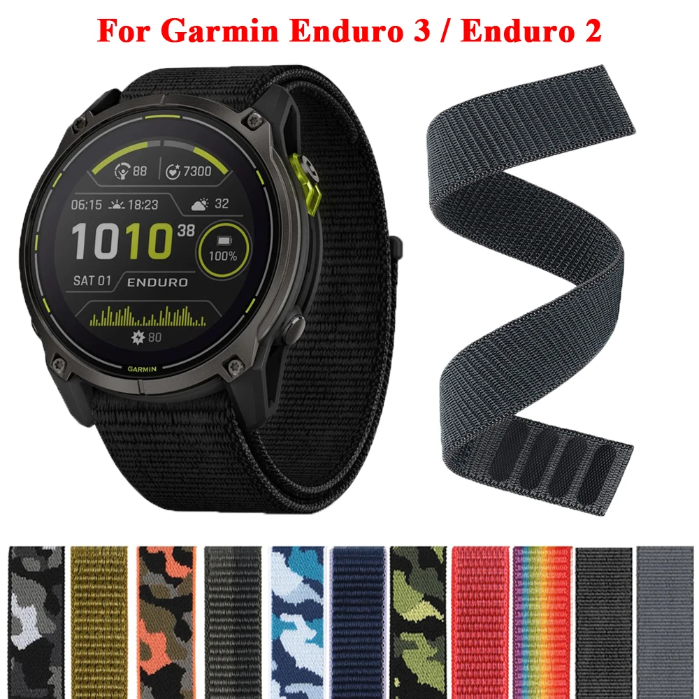 

Ремешок нейлоновый для Garmin Enduro 3 2, сменный спортивный браслет для смарт-часов Epix Gen2 Correa Fenix 8 7 7X 6 6X