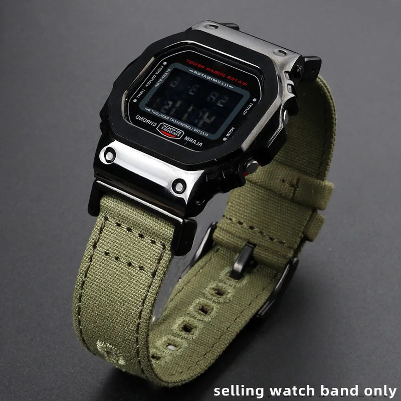 تعديل الرجال النايلون قماش حزام الساعات ل كاسيو G-SHOCK GA110/100/120 DW-5600 GW-B5600 GA2100 GA2110 لتقوم بها بنفسك حزام الساعات الرياضية