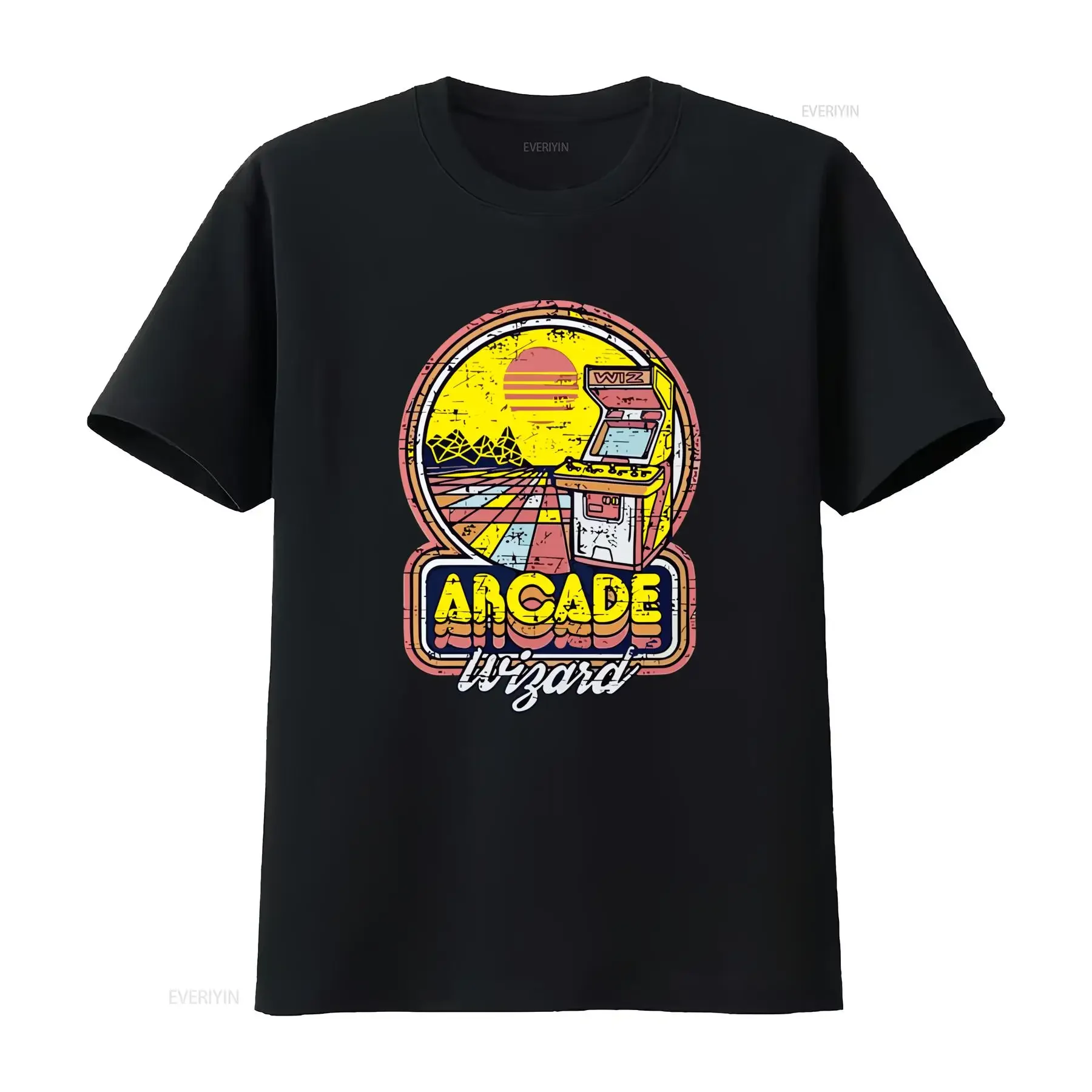 Vintage Arcade Wizard 80s Game Retro Style T Shirt Super Cool for Ladies vintage Washed Breathable Stylish