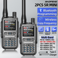 1/2PCS BAOFENG UV-5R Mini Walkie Talkie Bluetooth Programming Wireless Copy Frequency Full Band 999CH AM FM Long Range Dual PTT