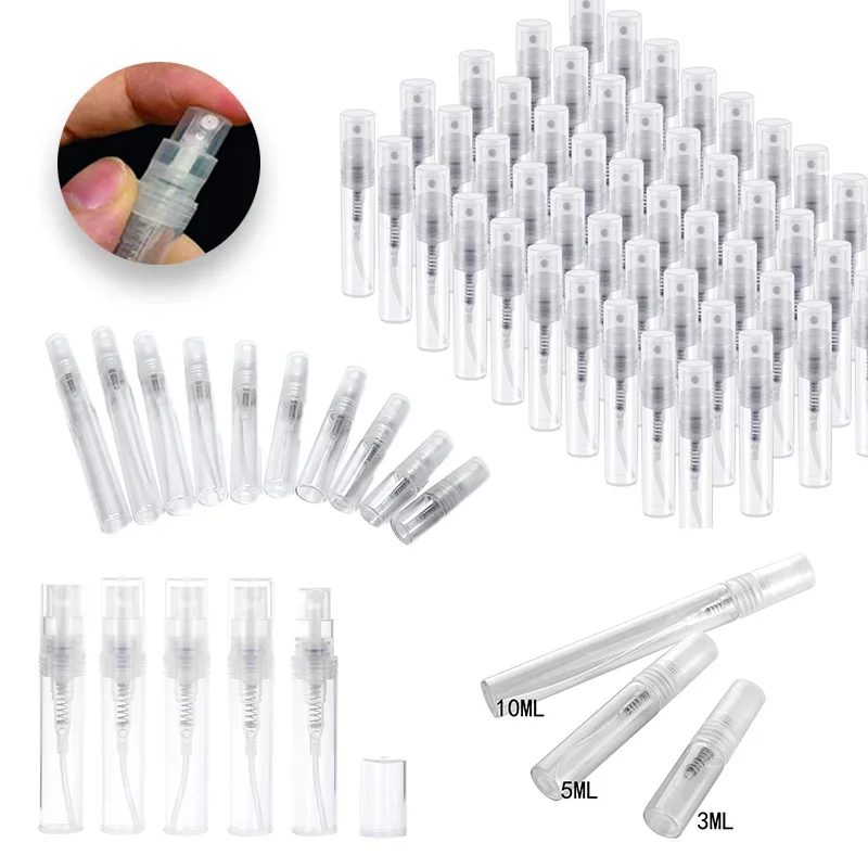 10pcs 2ml 3ml 5ml 7ml 10ml Clear Glass Perfume Bottles Empty Travel Fragrance Scent Sample Spray Containers Cosmetics Atomizer