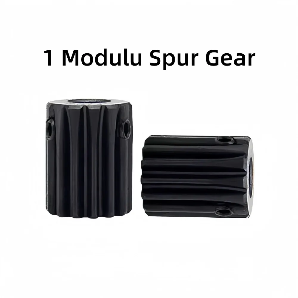 1Pc 1 Module Spur Gear Pinion, 10-20 Teeth, Bore 4-12mm Blackened Steel Transmission Gear for Motor & Model Applications
