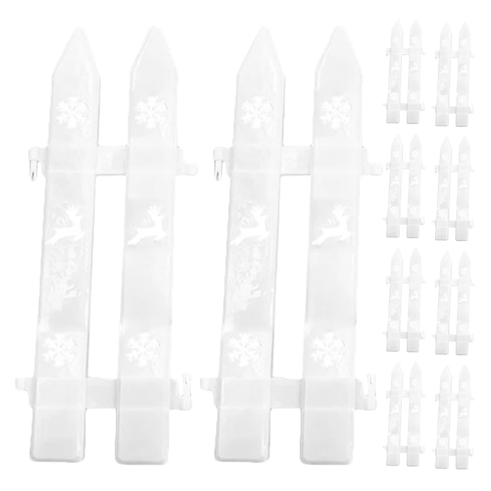 

20Pcs Christmas Deer Fence Plastic Garden Border Decorative Fence for Xmas Tree Yard Outdoor Party Supplies Decorative Fences