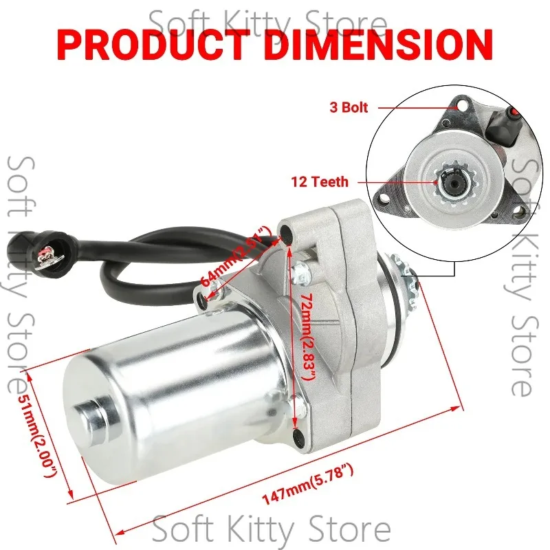 Starter Motor&Solenoid Relay  For Tao tao Coolster 125cc 110cc 50cc Coleman Kazuma Baja Vitacci 4 Wheeler Quad Chinese ATV Parts