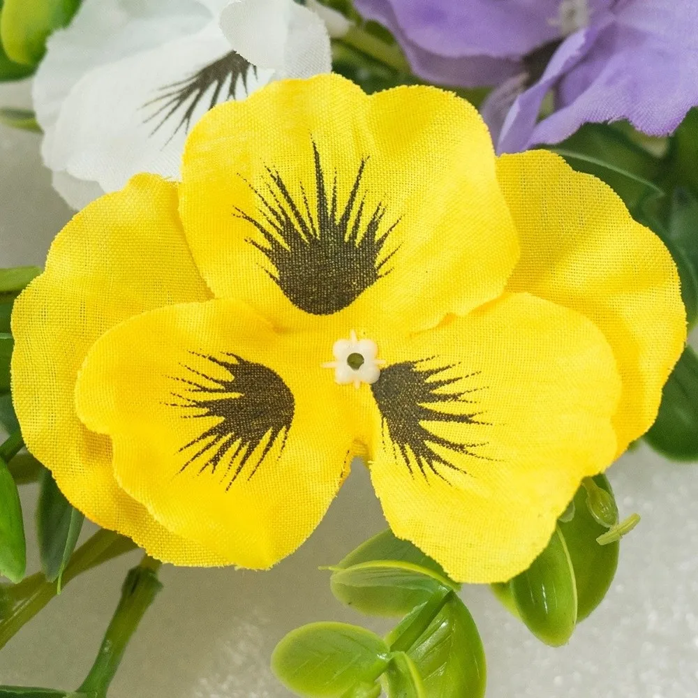 

Устойчивые к УФ-излучению искусственные гибкие гирлянды из пансей, подвесные цветочные венки, гирлянды из листьев эвкалипта, реалистичные пластиковые украшения