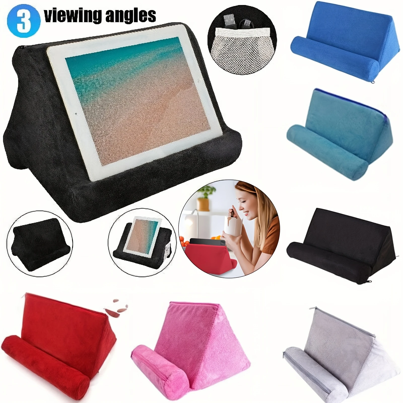 

Sponge Pillow Tablet Holder for IPad Samsung Huawei Xiaomi Tablet Holder Mobile Phone Support Pillow Multi-angle Reading Stand