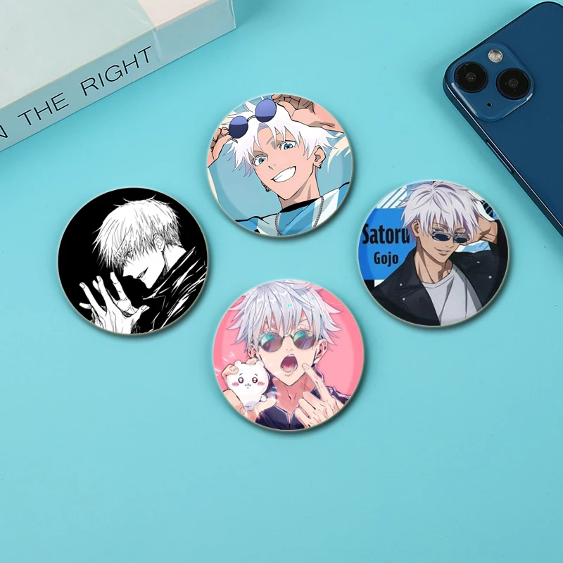 44mm Satoru Gojo Anime Figure Badge Handsome Cosplay Cartoon Brooches Comic Cute Exquisite Enamel Pins for Backpack Clothes Gift