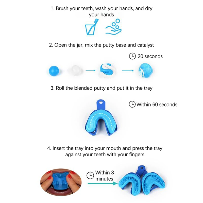 2 Stuks 25G/28G Effen Silicagel Stopverf Mold Maken Siliconen Stopverf Voedsel Veilig Sugarcraft Voor Tandheelkundige mallen Rubber Bodem