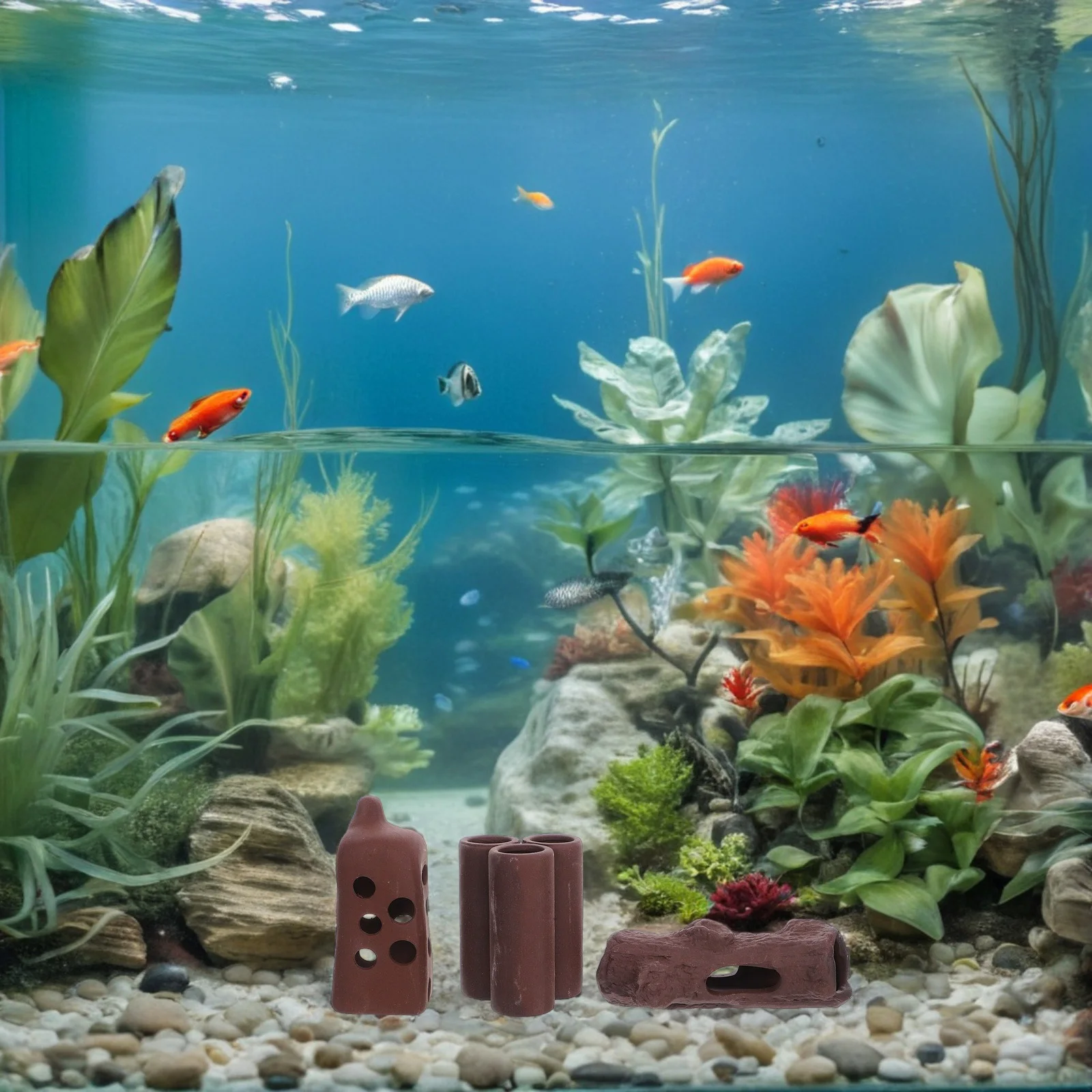 

3Pcs Fish Tank Hiding Spots Handcrafted Purple Sand Ceramic Aquarium Ornaments for Shrimp and Betta Fish Tank Decor Cave