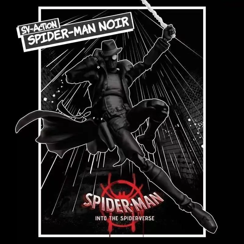 sentinel-sv-action-spider-man-noir-into-the-spider-verse-17cm-movable-joint-action-figure-marvel-superhero-collectible-model-dol