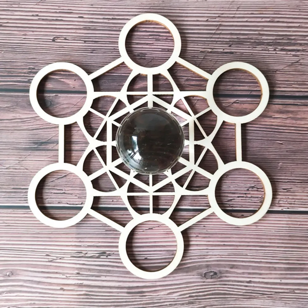 1Pcs Crystal Balls Display Base Wooden Gridding Stand Solid Wood Crafted Divination Tool Meditation Base Desktop Adornment Decor