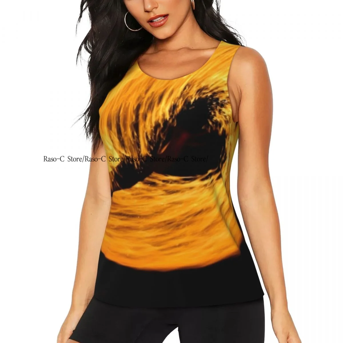 

Women Sport tank Tops Loose Yoga Tops Quick Dry Workout Sport Tops Abstract Flaming Trails Background Yoga Shirt
