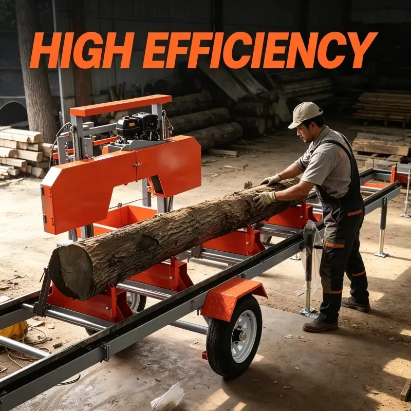 FOB Manufacturer Direct Sale Portable Band Sawmill Automatic Feeding System Heavy Duty Timber Processing Mobile Log Cutting