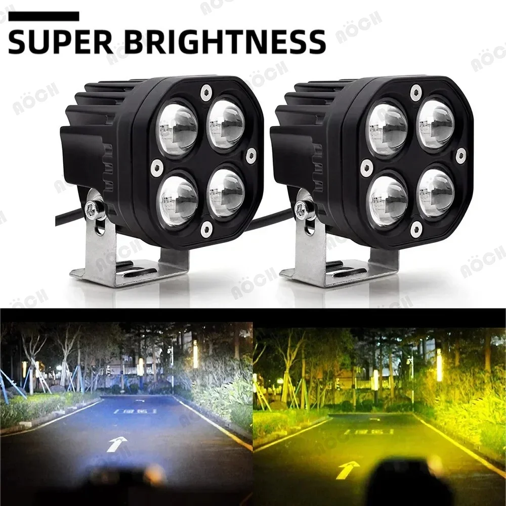 

Dual 20W White/Yellow 3-Inch LED Work Light - 40W Universal Waterproof Spot/Fog Light for Motorcycle, Off-Road, Car