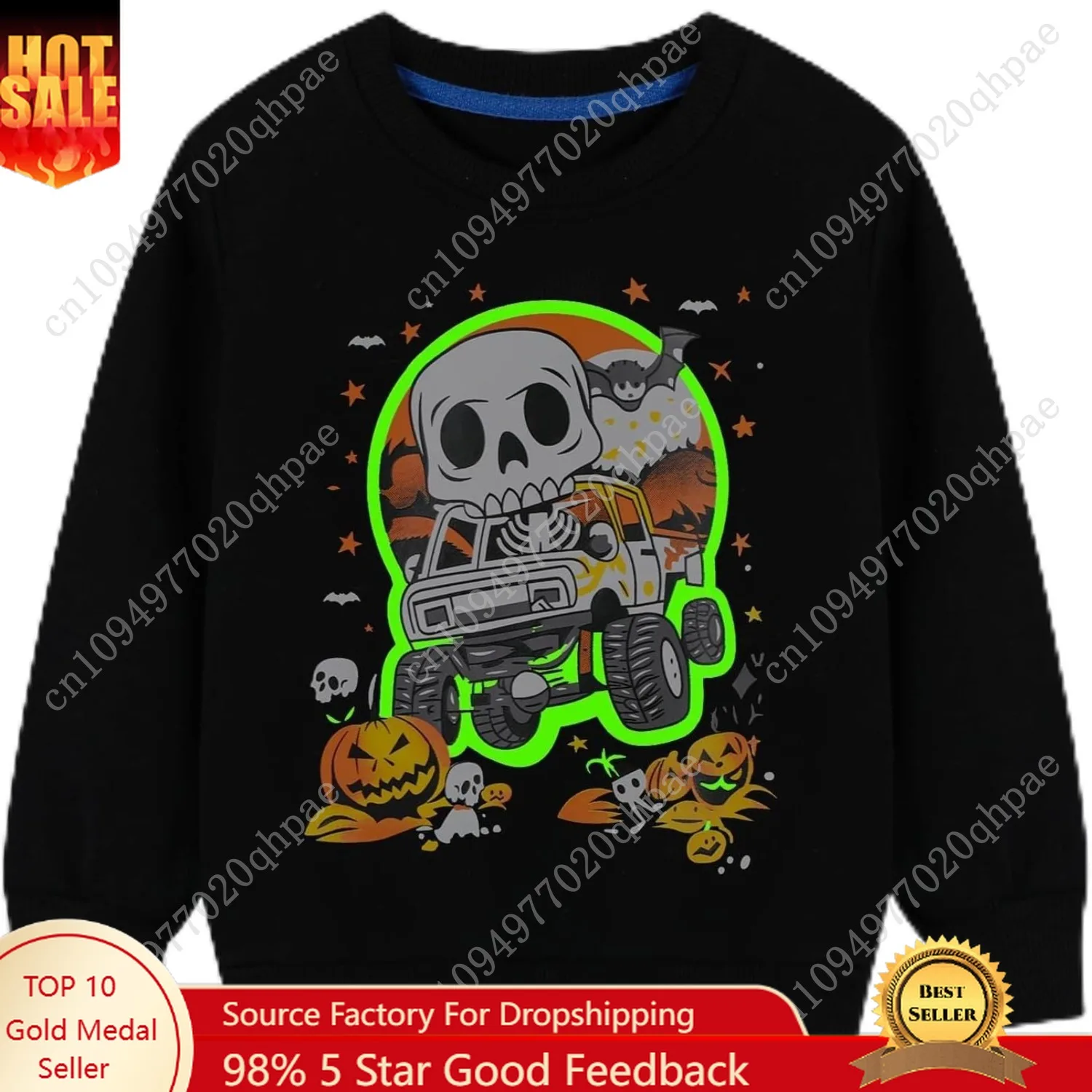 HILEELANG толстовки для мальчиков на Хэллоуин