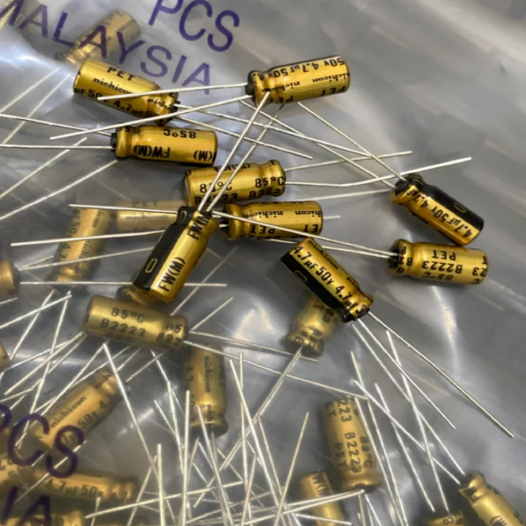 4.7UF 50V Japan Nichicon audiophile audio capacitor 50V4.7UF 5*11 FW gold case