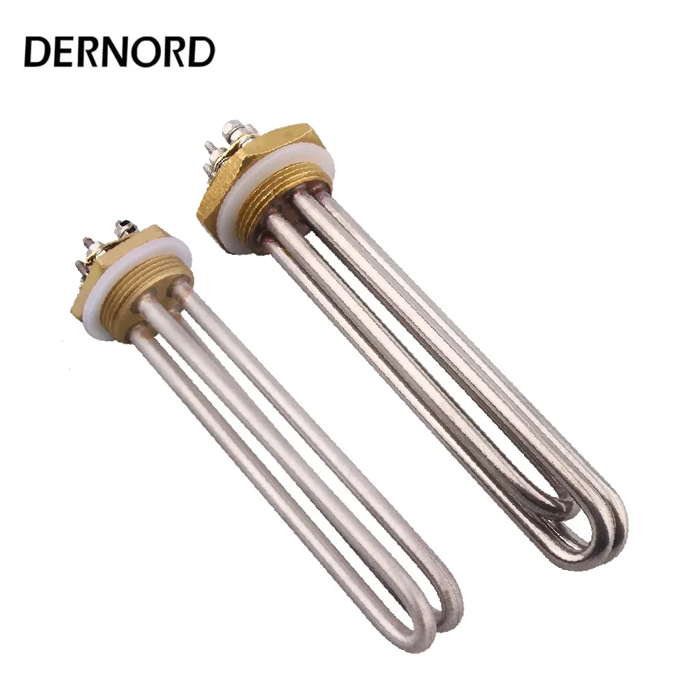 DERNORD DC Solar Heating Element DN32 Brass Thread 12V 24V 36V 48V 1.25‘’ Electric Immersion Tubular Water Heater